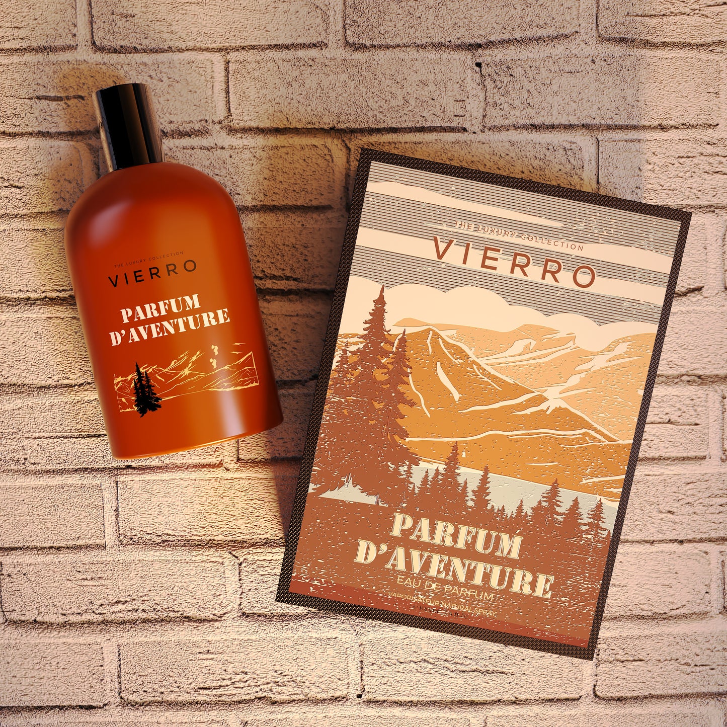 Vierro Parfum d'Aventure perfume box with elegant packaging and a sleek design, showcasing the luxurious fragrance inside.