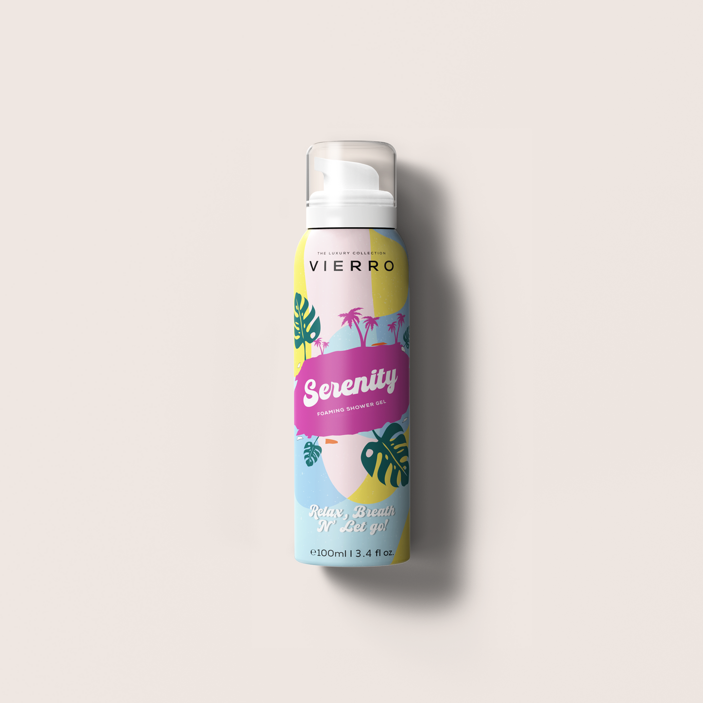 Vierro Serenity Foaming Shower Gel product on a light gray background
