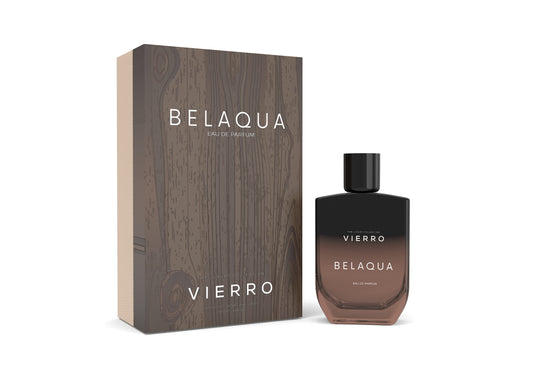 BELAQUA perfume by Vierro with elegant bottle design, showcasing a luxurious fragrance product.