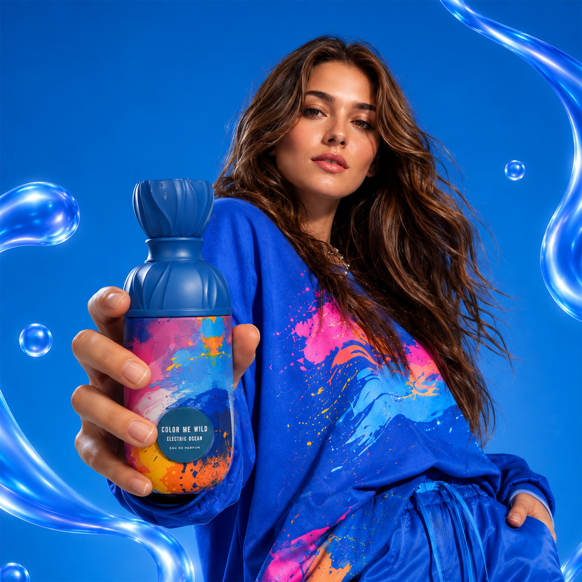 Vierro Electric Ocean perfume bottle with sleek design and ocean-inspired label, showcasing the fragrance's fresh and vibrant appeal.