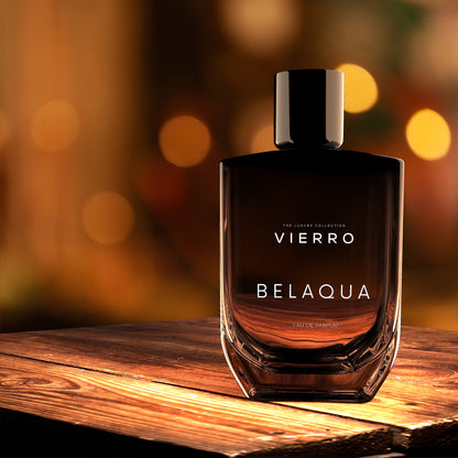 BELAQUA perfume by Vierro with elegant glass bottle and floral fragrance, showcasing the product design.