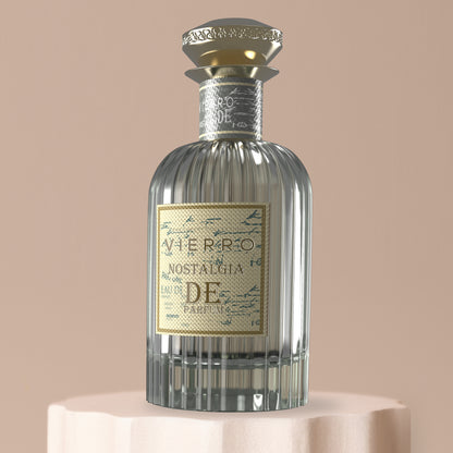 Vierro Nostalgia de Parfum bottle with elegant design, showcasing the floral and woody scent profile of this luxury perfume.