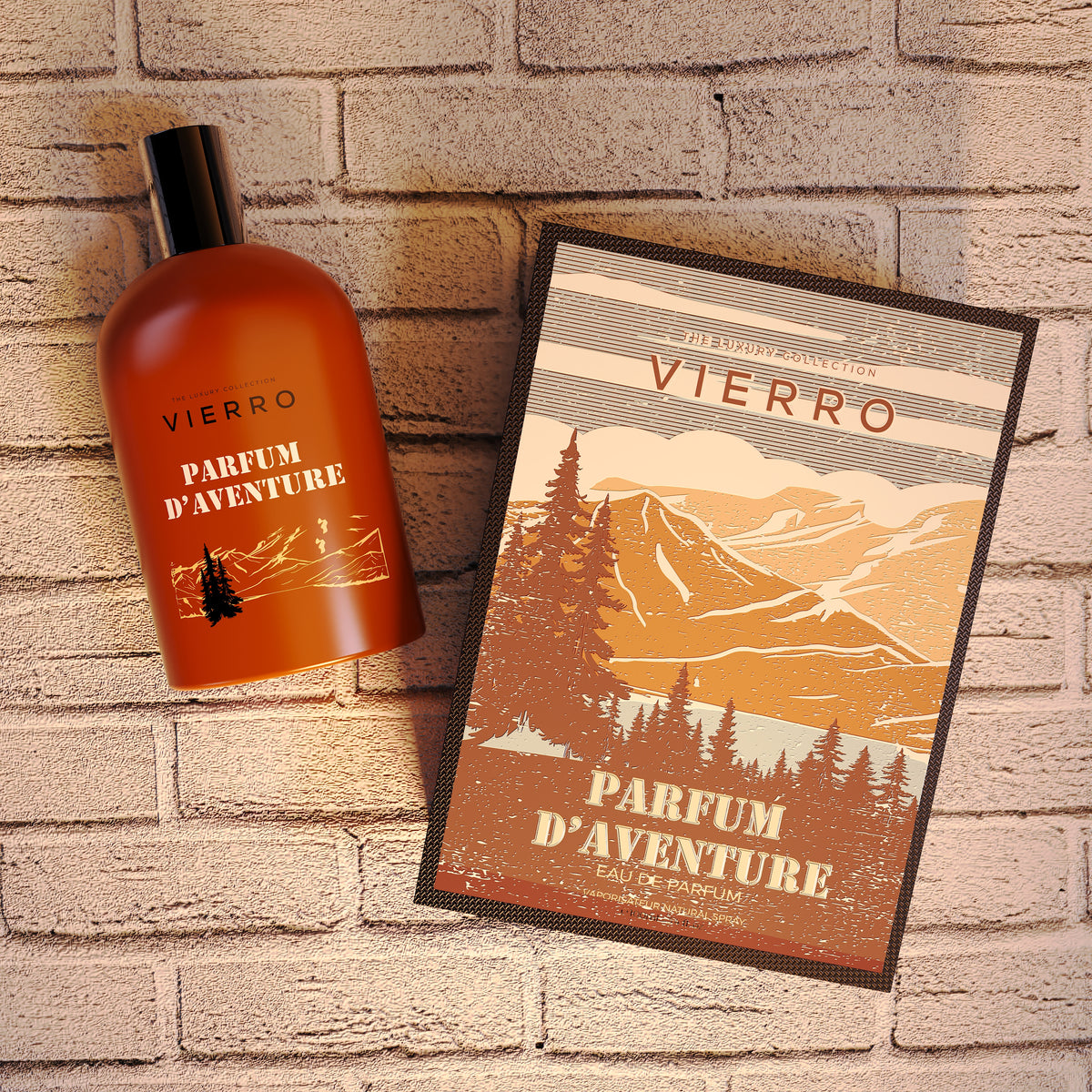 Vierro Parfum d'Aventure perfume box with elegant packaging and a sleek design, showcasing the luxurious fragrance inside.