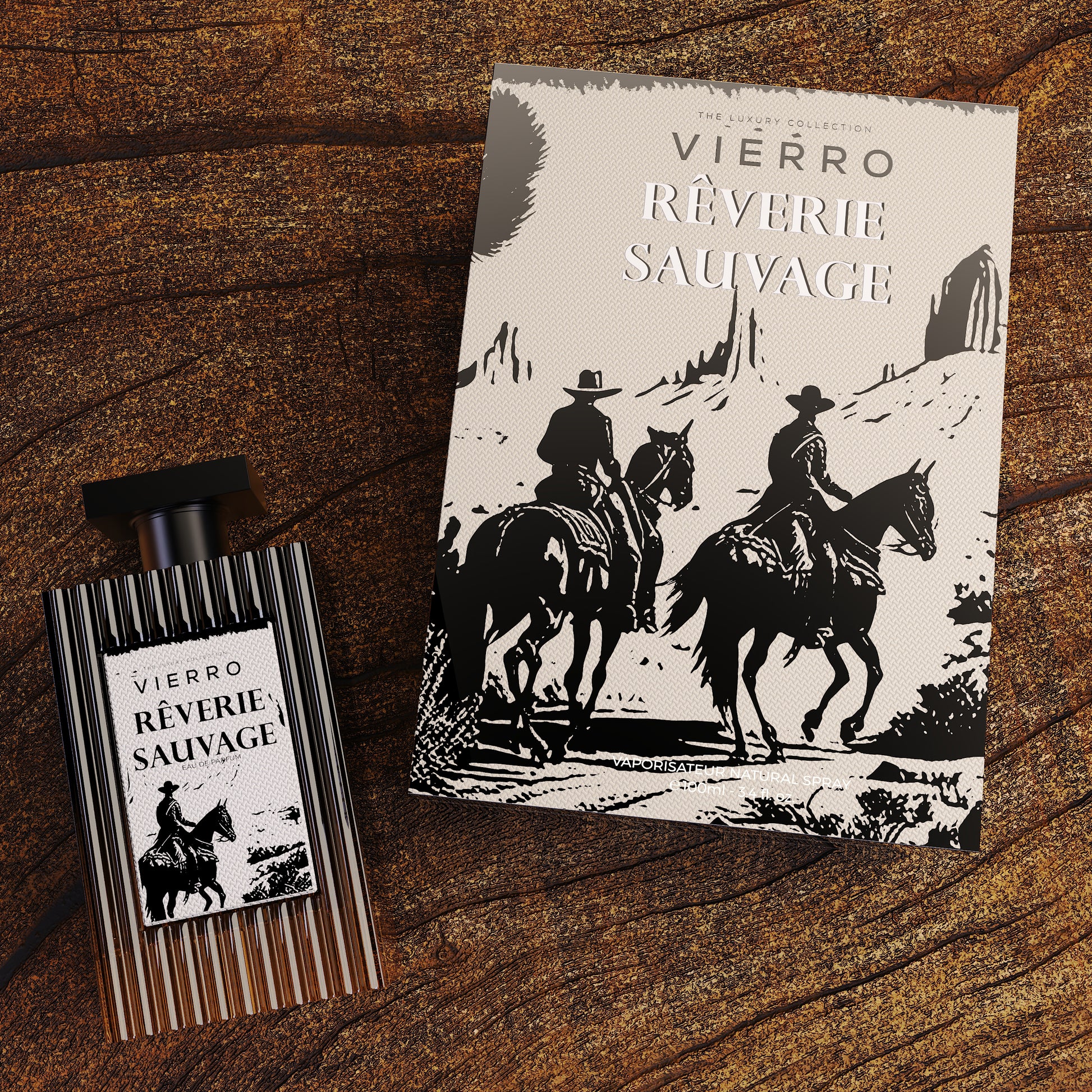 Vierro Reverie Sauvage perfume bottle with elegant design, showcasing the luxurious fragrance packaging.
