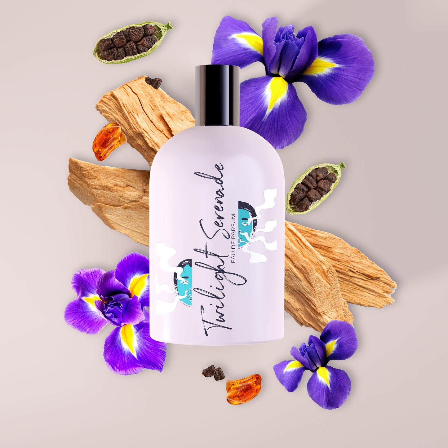 Vierro Twilight Serenade perfume bottle with elegant floral and fruity notes displayed on a sleek background.